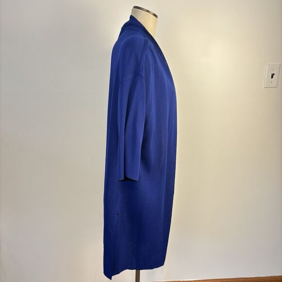 NWT Chicos Open Front Reversible Duster Cardigan Blue Half Sleeve 2 Large READ - Picture 4 of 8